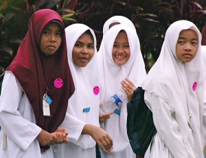 Schoolgirls on an outing
in Kuching, Sarawak