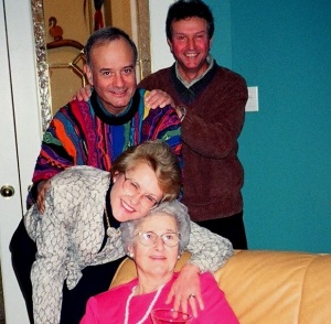 1998. My mother and her brood
in Vancouver: Vera, Tom and Jan