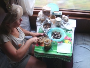 Tatiana Kosinskaya offers to share her lunch