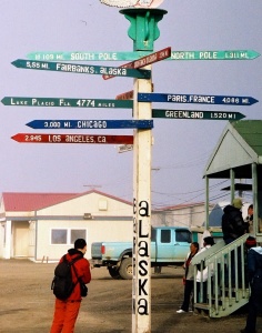 A directional pole in Barrow, Alaska