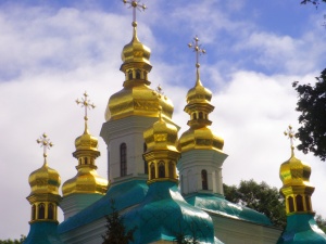 Church at UNESCO World Heritage site, Kyiv-Pechersk Lavra, in Kiev, Ukraine