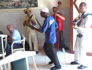 Live band playing at a restaurant in Camaguey, Cuba
