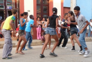 Student dance competition on a Baracoa, Cuba street